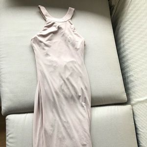 Alice + Olivia jersey nude sheath dress.